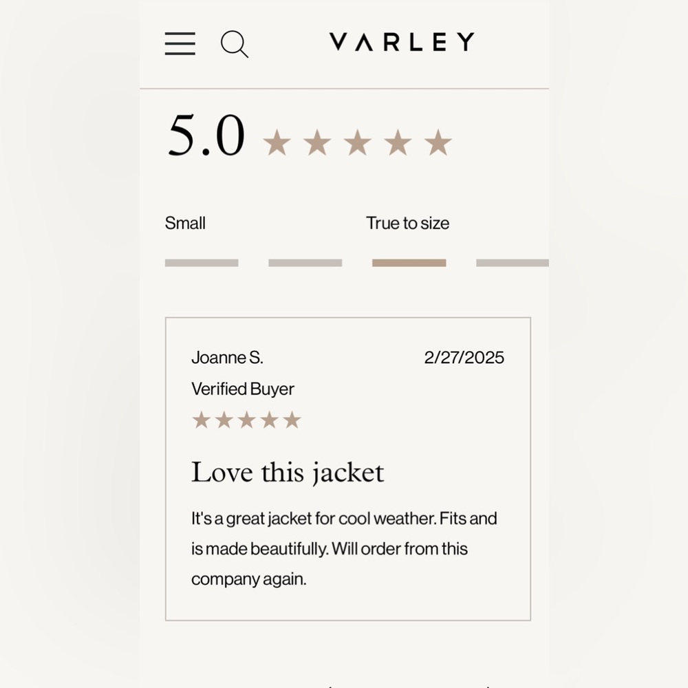 Varley Tatton Fleece Jacket Cool Sand | Size S | Sold Out Size - Picture 13 of 15